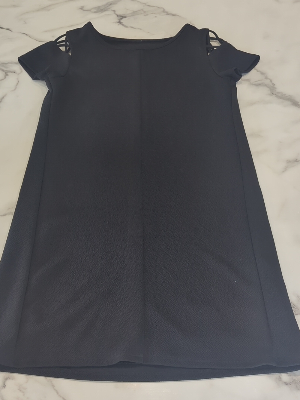 Renee C. Black Cold-Shoulder Midi Dress